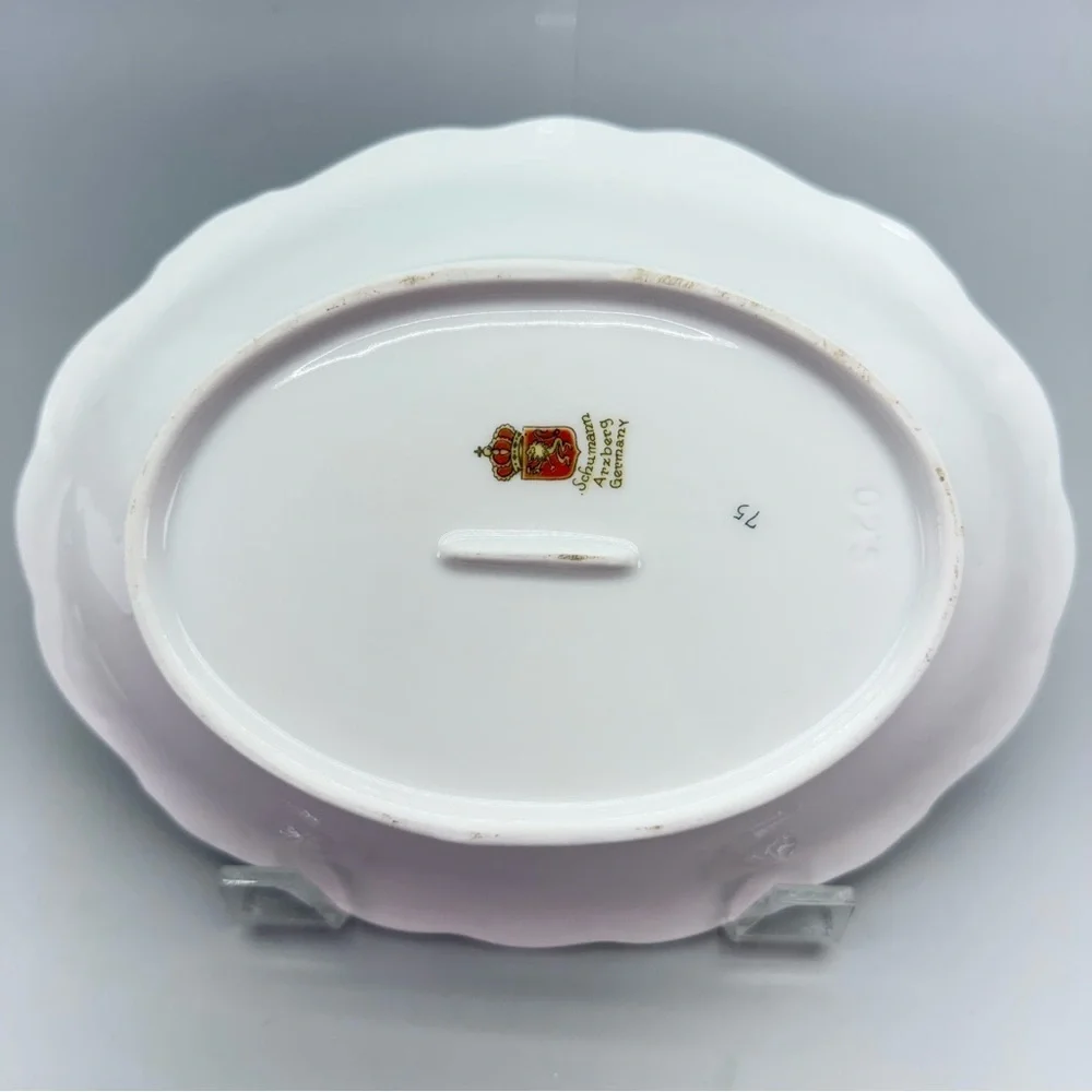 Vintage Schumann Arzberg Germany  Wild Rose Gilded Porcelain Serving Bowl